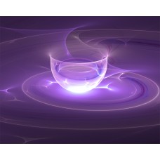 PRINT FRACTAL ART Crystal Cup and Saucer